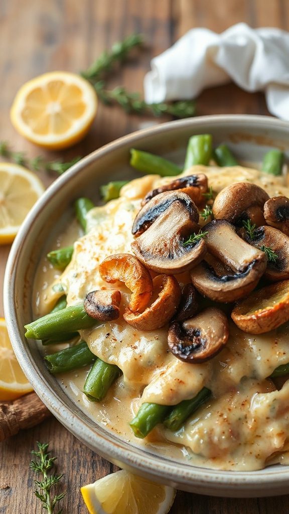 lemon mushroom cream dish