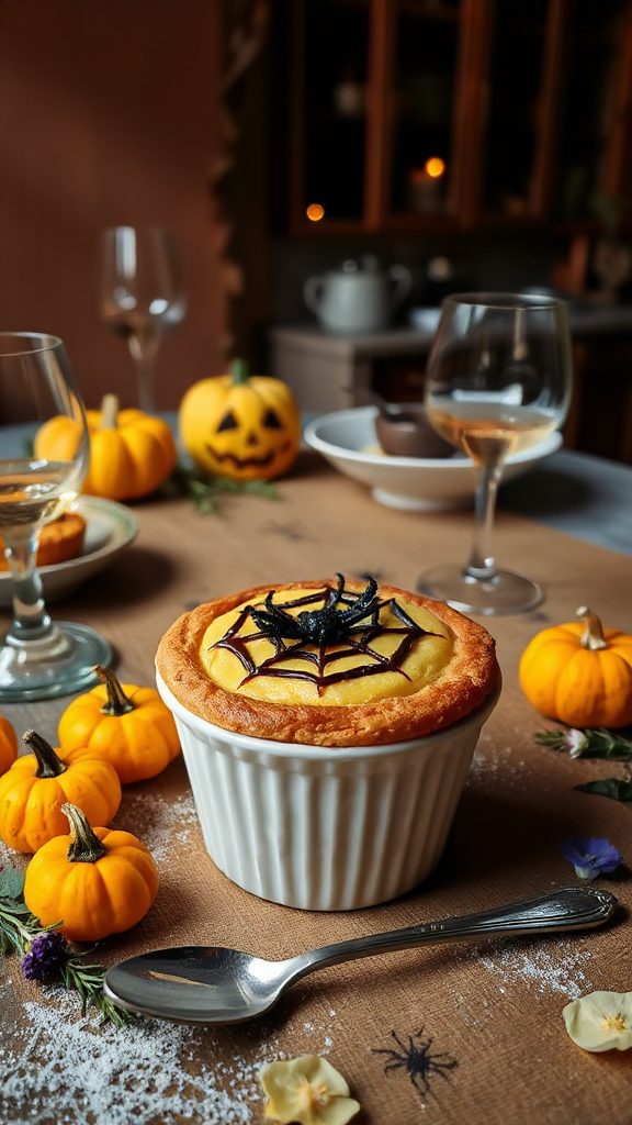 lemon souffl with spiderweb