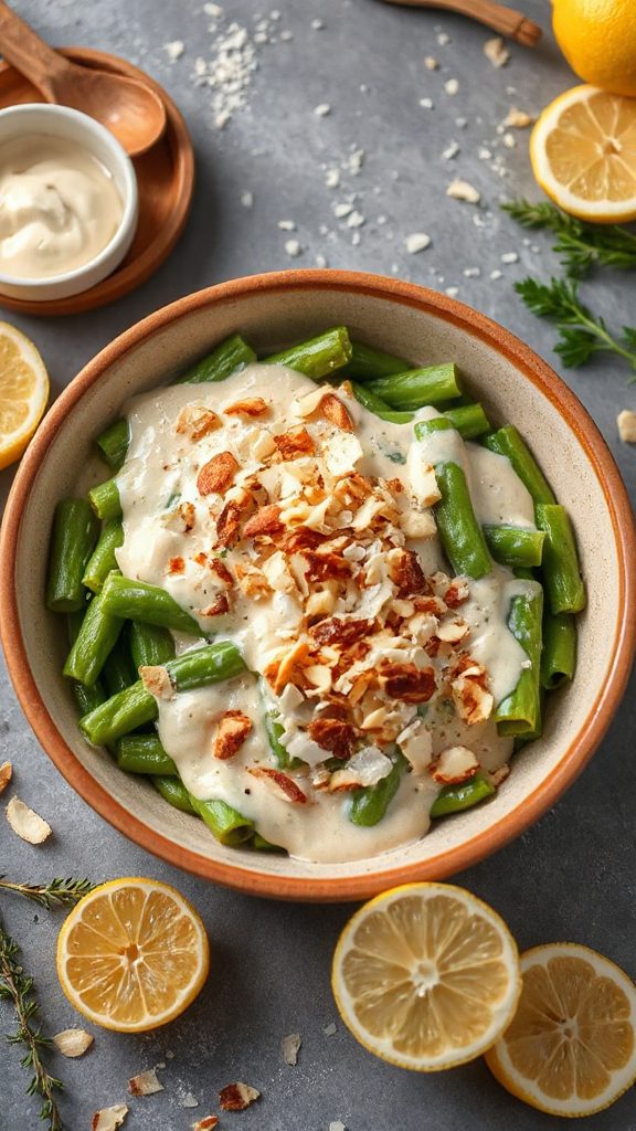 lemon tahini green beans lemon tahini green beans