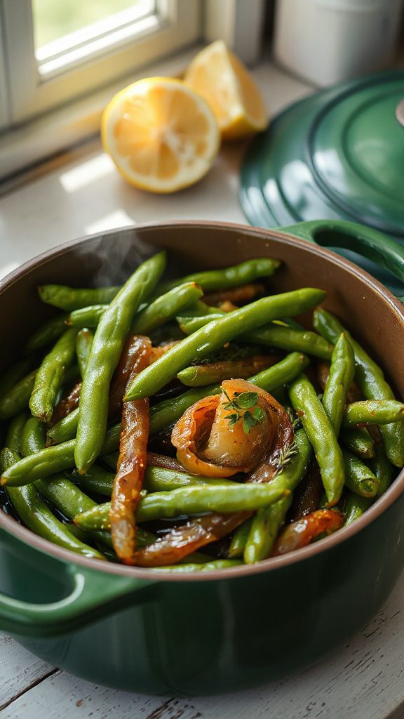 lemon thyme baked green beans