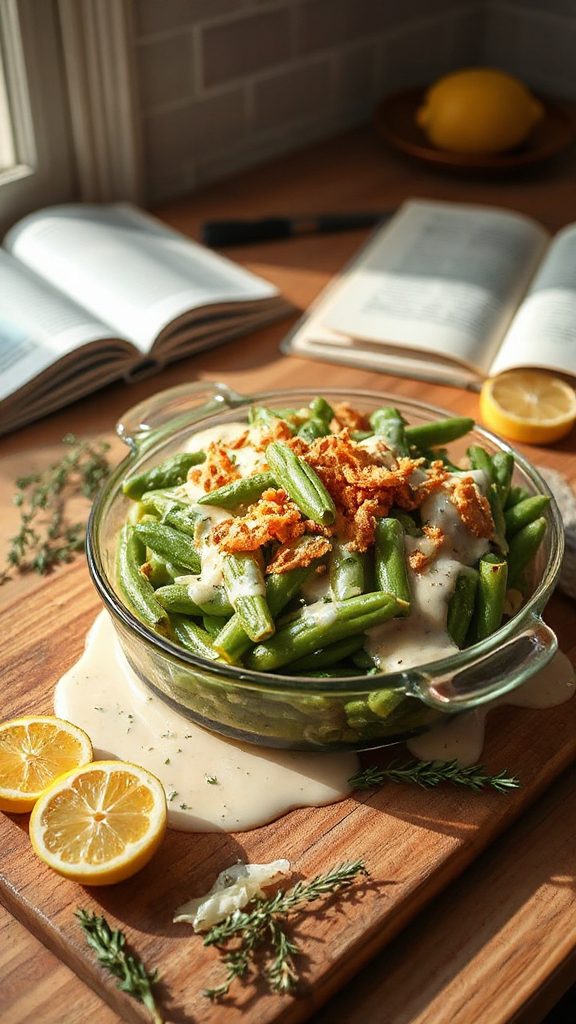 lemon thyme green bean casserole