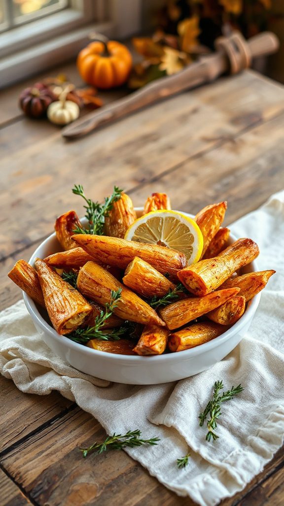 lemon thyme roasted parsnips lemon thyme roasted parsnips