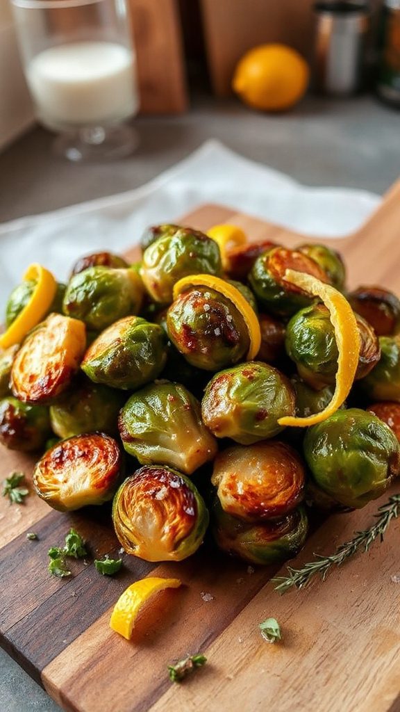 lemon zested roasted brussels sprouts lemon zested roasted brussels sprouts