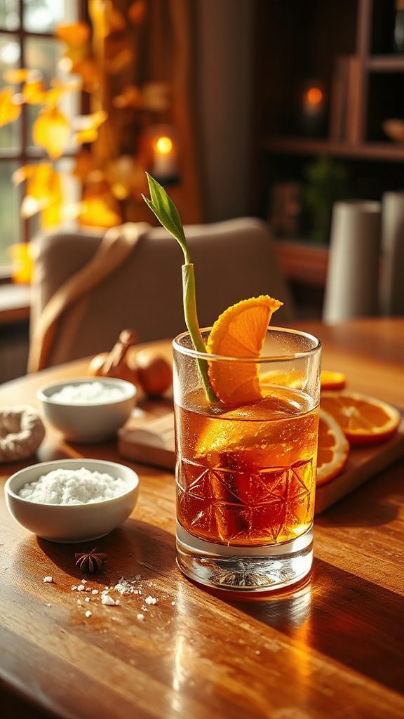 lemongrass infused whiskey cocktail