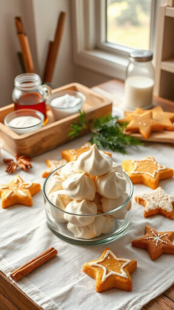 light airy maple meringues