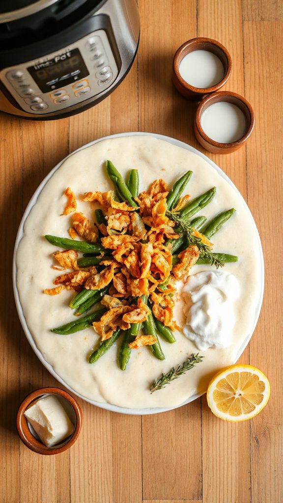 lighter dairy free green bean casserole