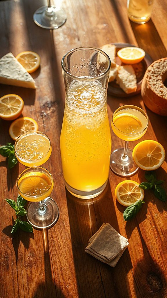lively lemon basil champagne cocktail