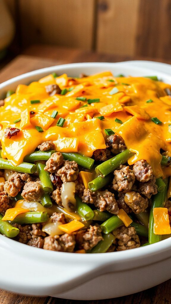 loaded cheddar beef casserole