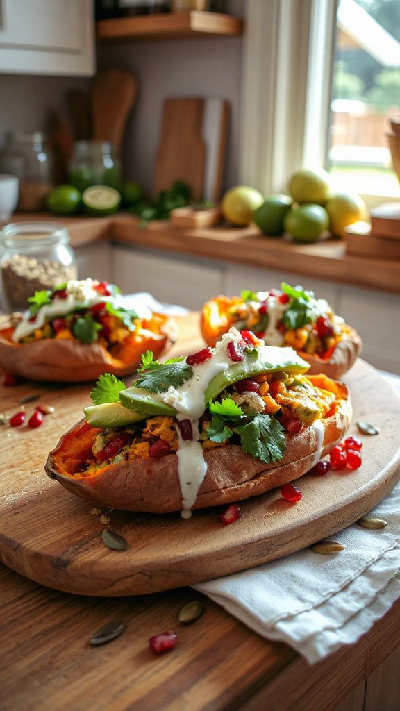 loaded sweet potato boats
