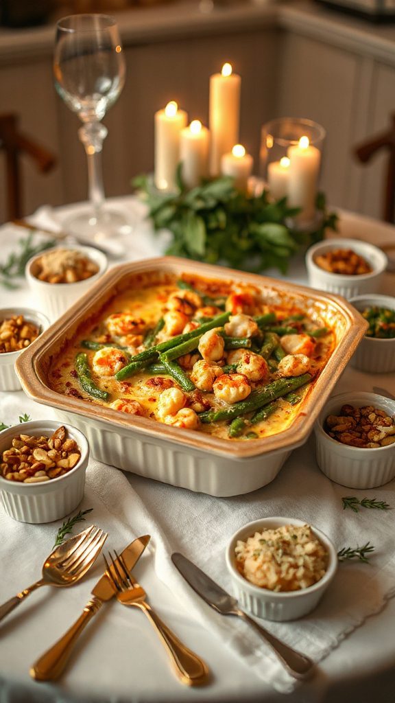 luxurious lobster green bean casserole