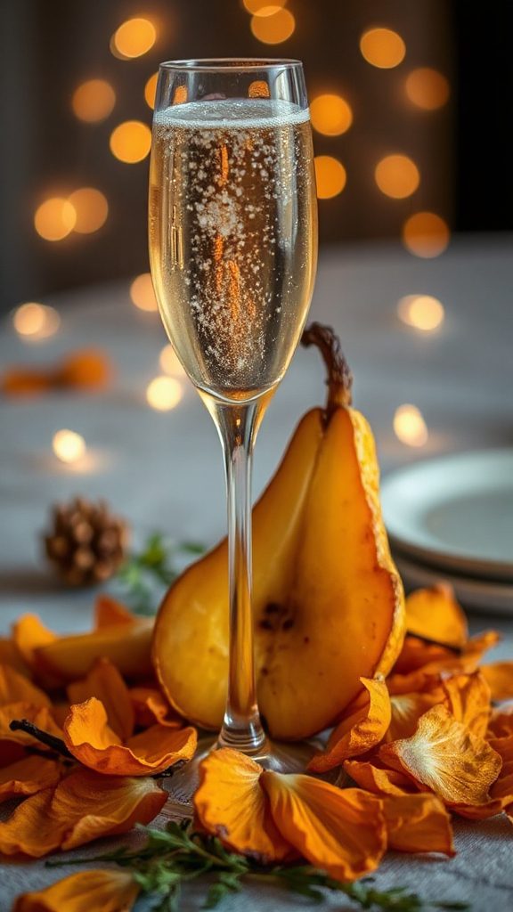luxurious pear champagne cocktail