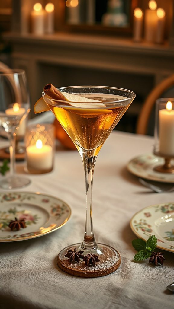 luxurious pear cinnamon cocktail