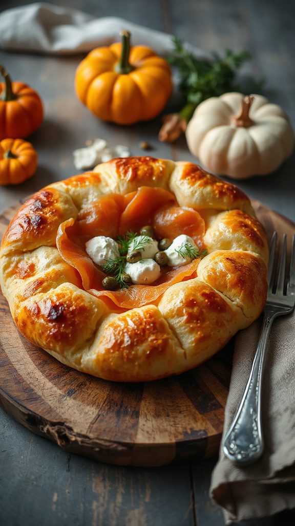 luxurious smoked salmon khachapuri