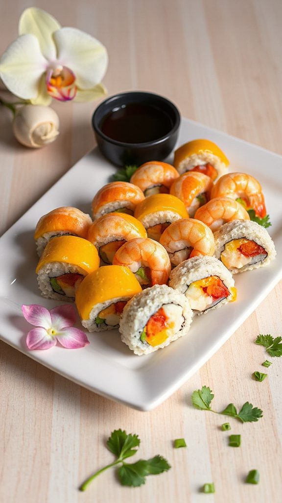 mango shrimp sushi roll delight