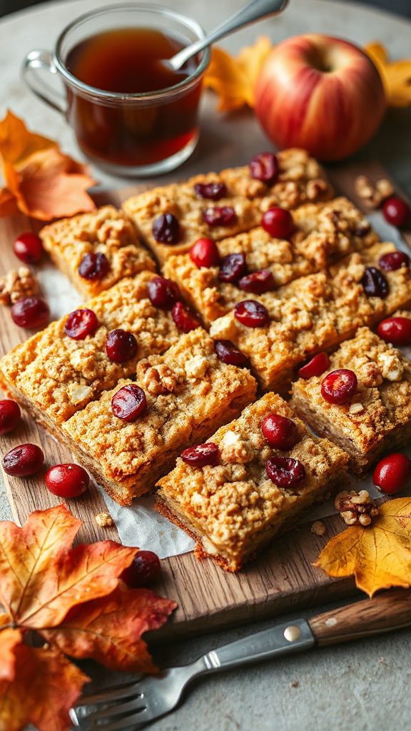maple apple cranberry dessert bars