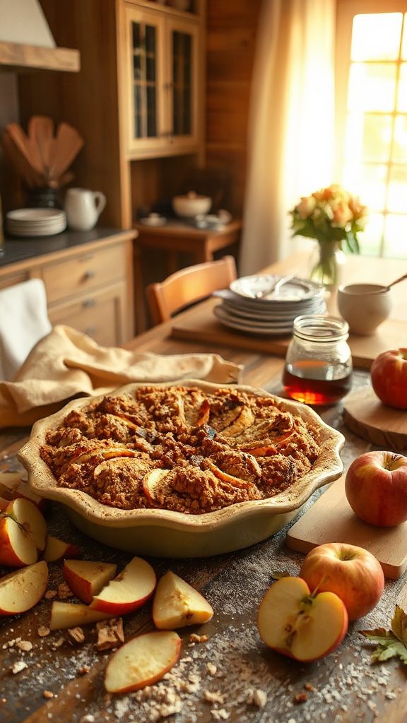 maple apple crumble dessert