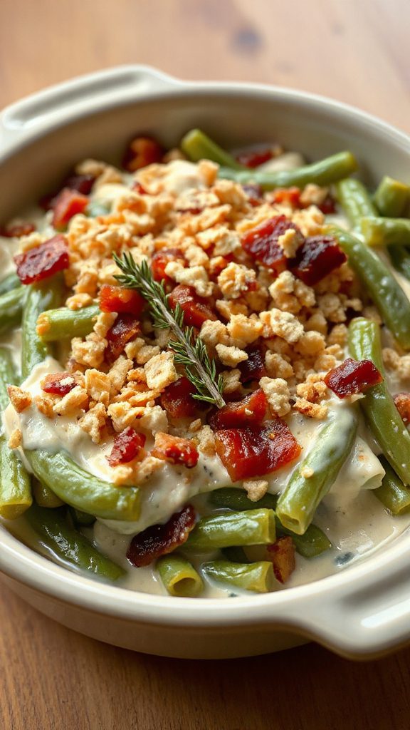 maple bacon green bean casserole
