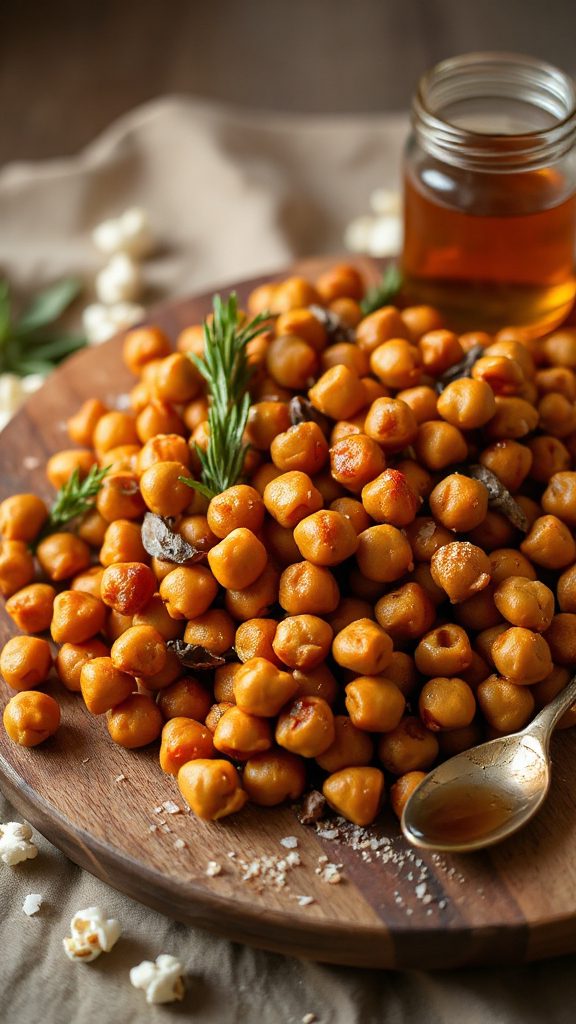maple bacon roasted chickpeas