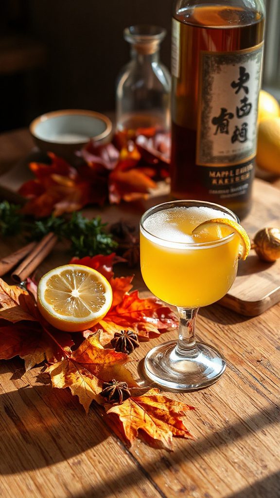 maple baijiu sour cocktail recipe