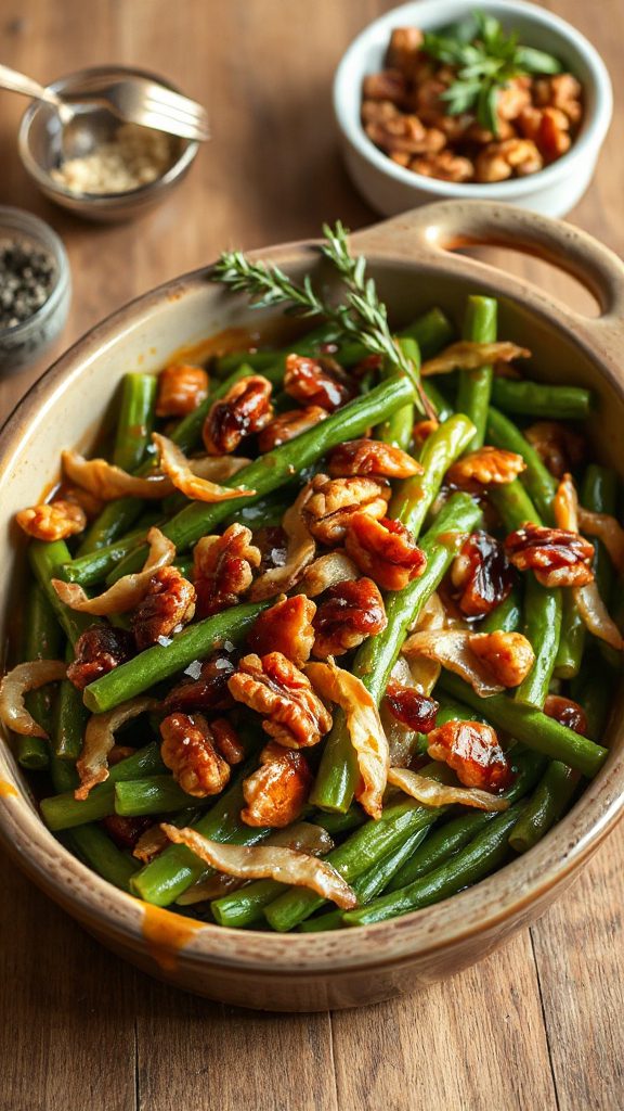 maple balsamic green bean casserole