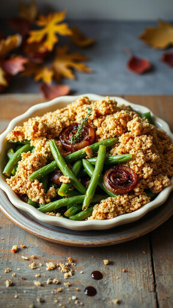 maple balsamic green bean casserole