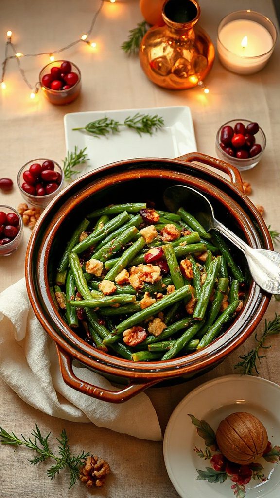 maple balsamic green bean casserole