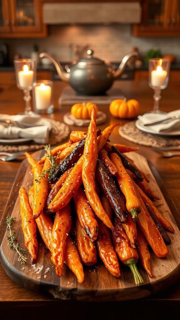 maple balsamic roasted carrots