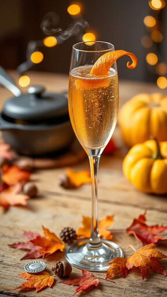 maple bourbon champagne cocktail