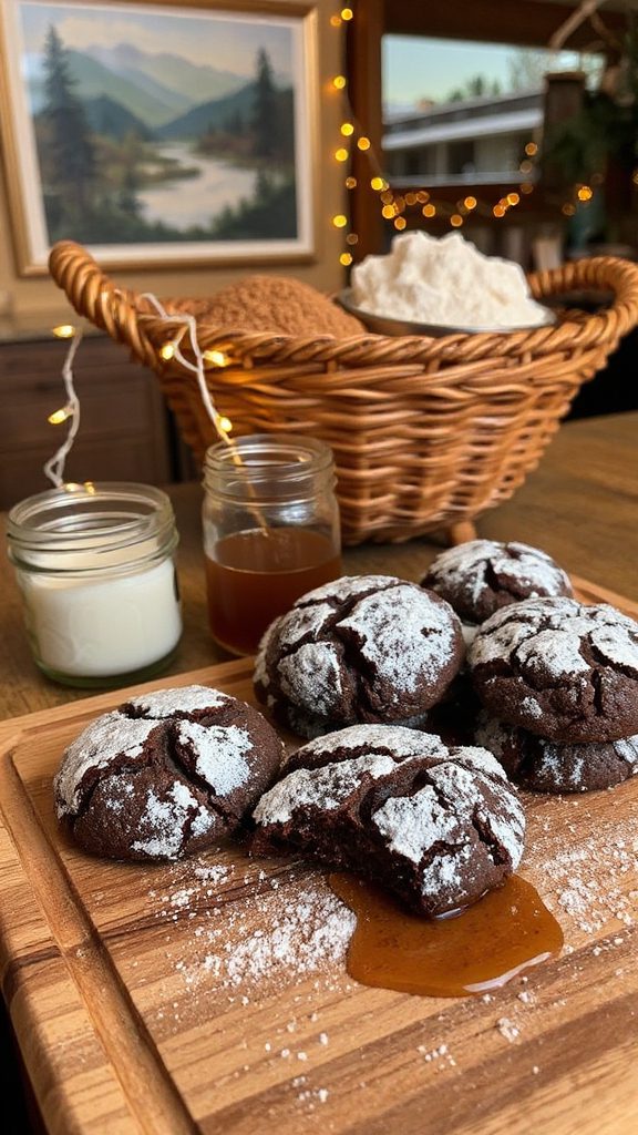 maple chocolate crinkle cookies