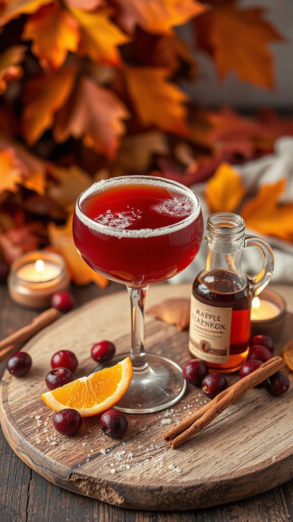 maple cranberry bourbon spritz