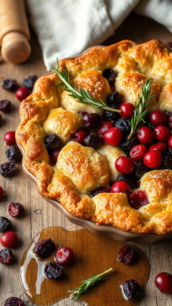 maple cranberry elderberry cobbler