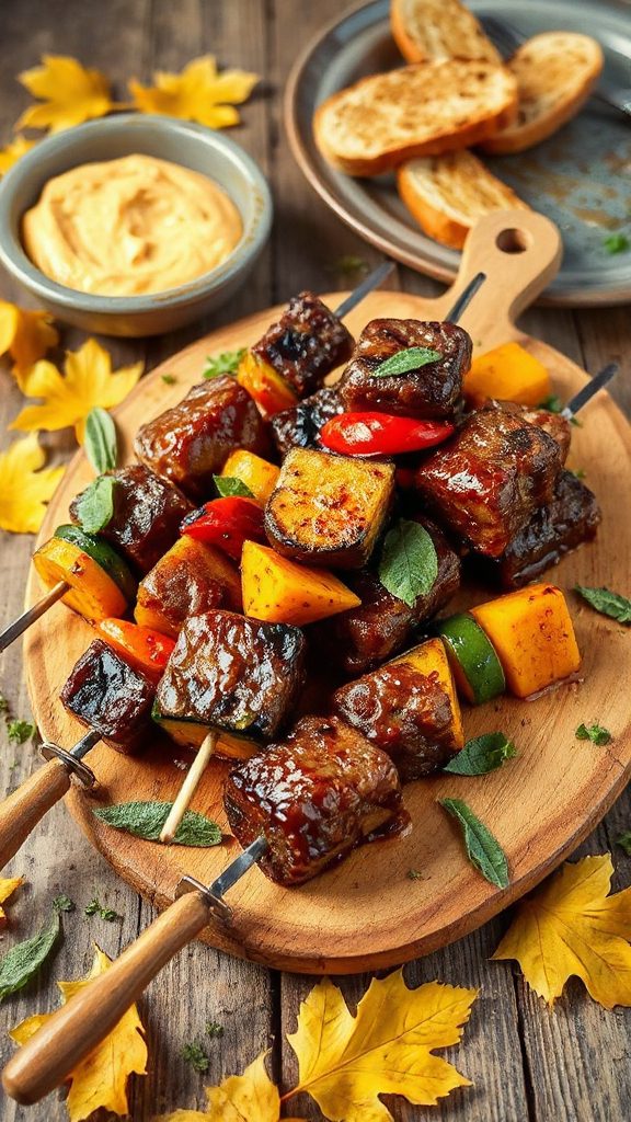 maple dijon beef kebabs
