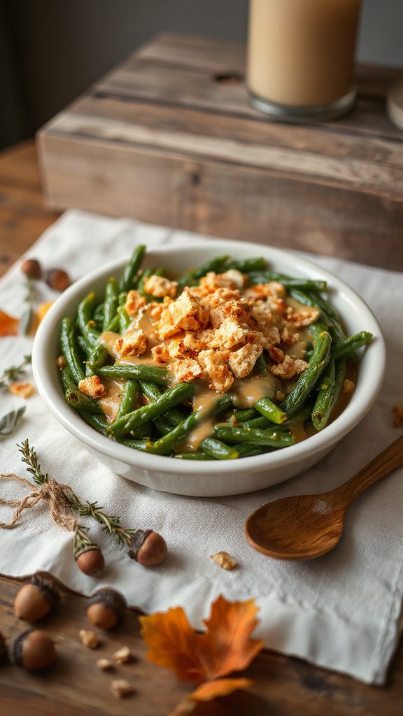 maple dijon green bean casserole