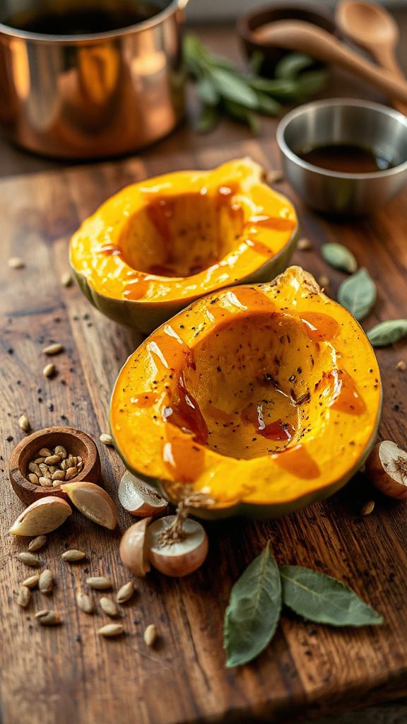 maple dijon roasted acorn squash