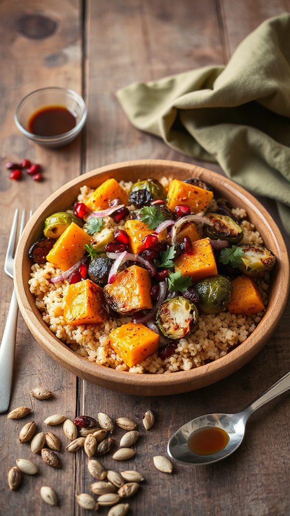 maple dijon roasted vegetable salad