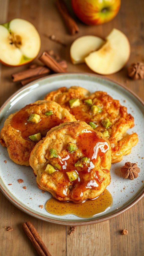 maple glazed apple fritters
