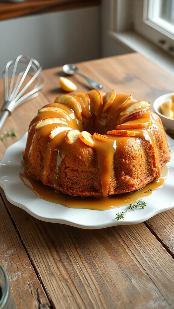 maple glazed apple pound cake