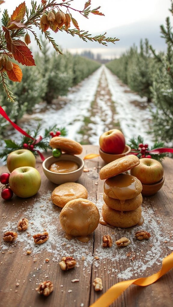 maple glazed apple walnut cookies