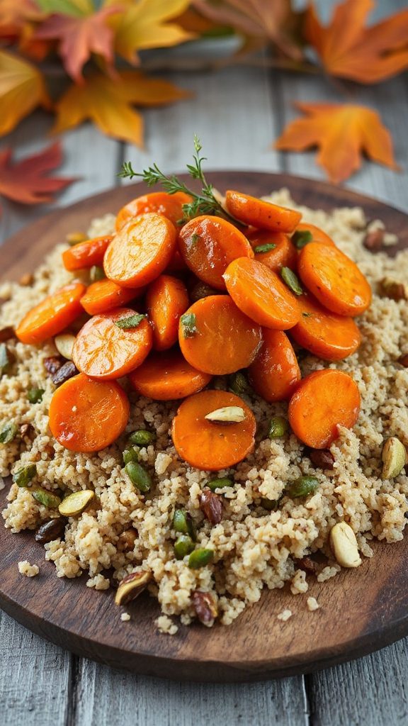 maple glazed carrots and quinoa