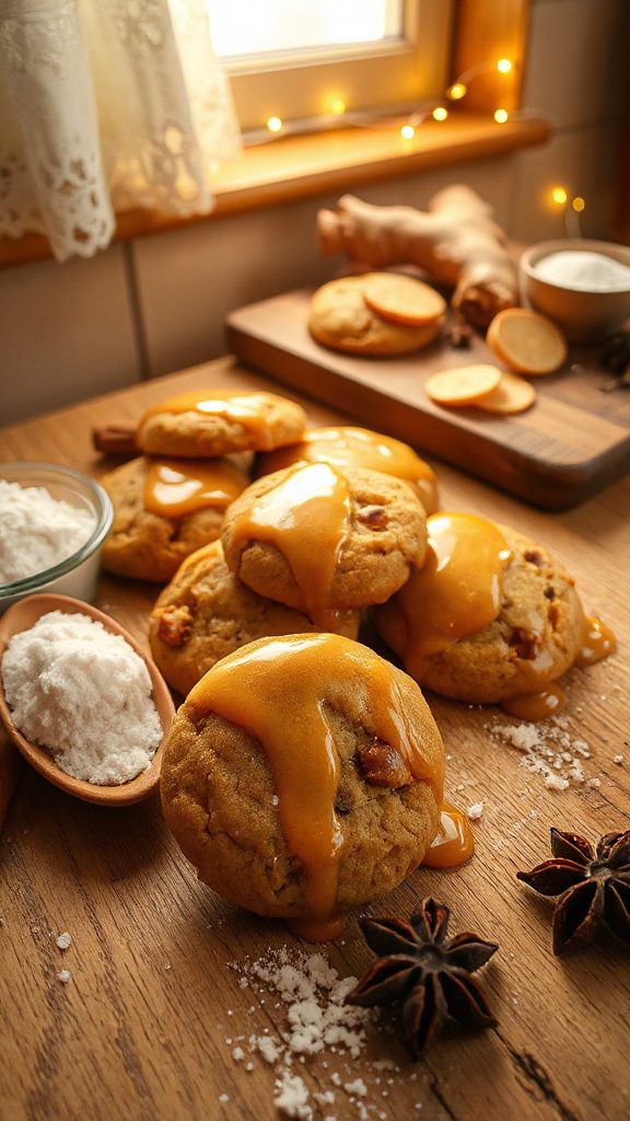 maple glazed ginger molasses cookies