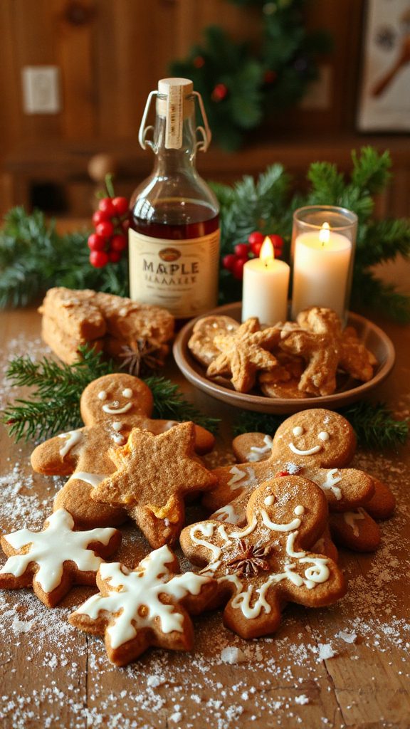 maple glazed gingerbread cookies