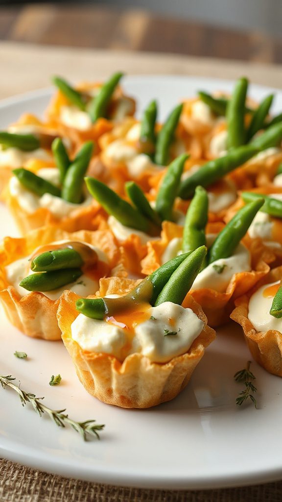 maple glazed green bean cups
