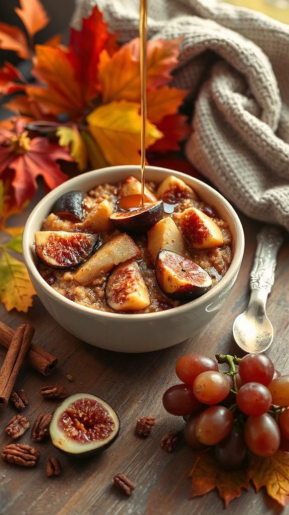maple glazed oatmeal with fruits maple glazed oatmeal with fruits