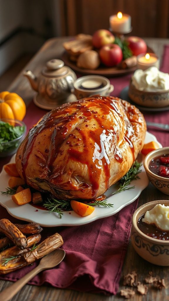 maple glazed peppered ham