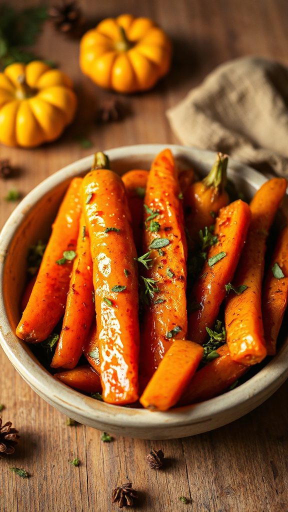 maple glazed roasted carrots with thyme