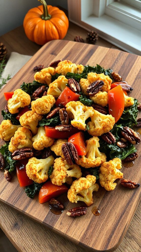 maple glazed roasted cauliflower florets