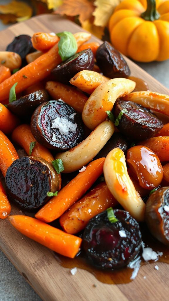 maple glazed roasted root vegetables