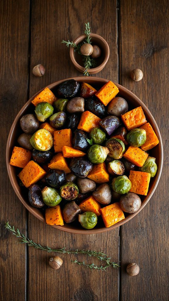 maple glazed roasted root vegetables