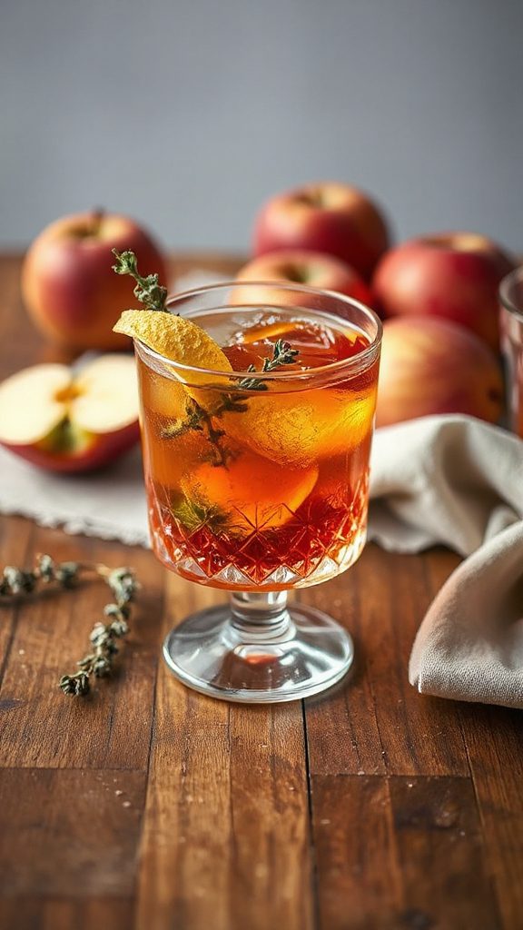 maple infused apple gin cocktail