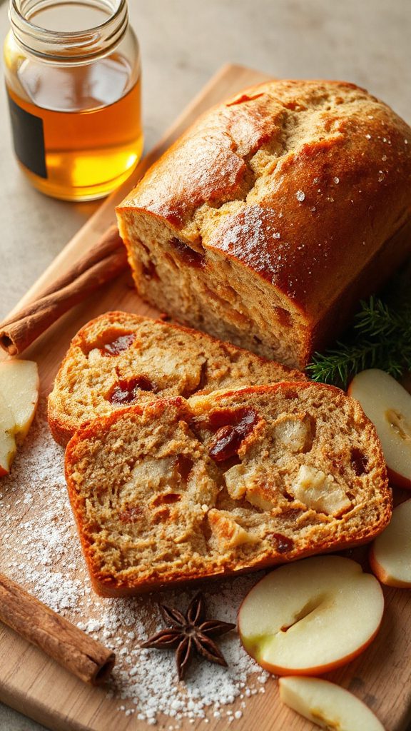 maple infused apple quick bread